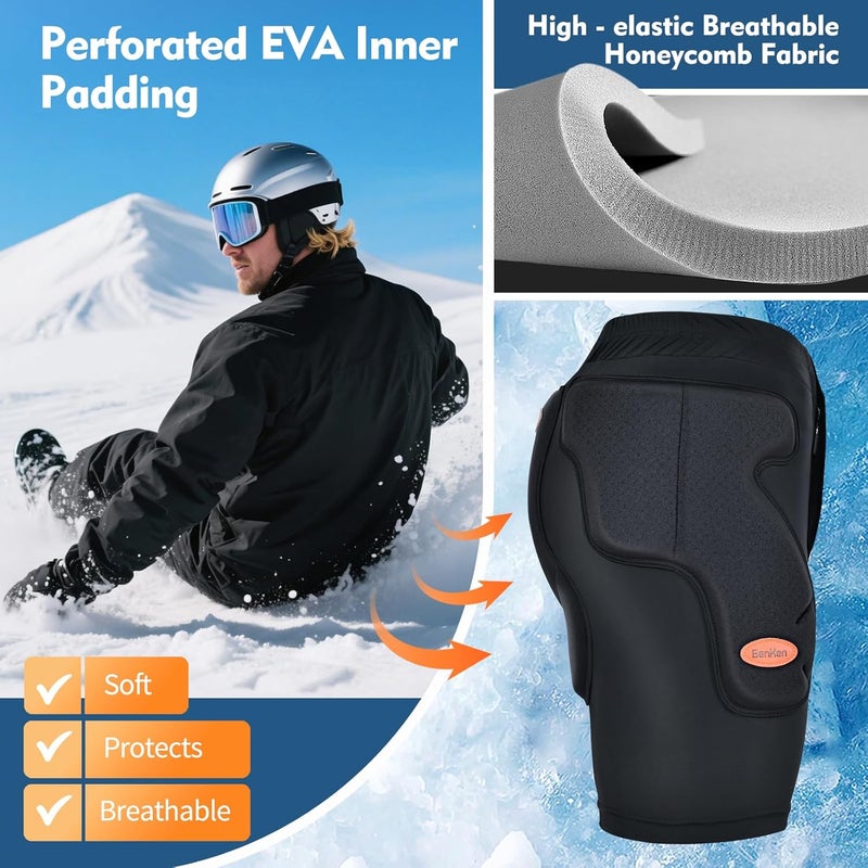 BenKen Ski Butt Protection Shorts - Anti-Collision Ski Protective Equipment, Impact Resistant Protective Padded Shorts, Stretch Lycra for Skateboarding, Skiing, Cycling, Men/Women - Image 5